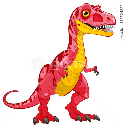 Colorful Cartoon Dinosaur Illustration 115524282