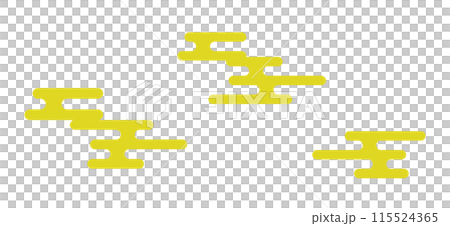 ゴールド色のエ霞文様のイラストセット 115524365