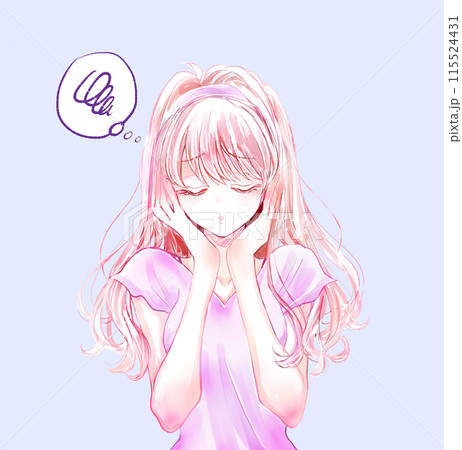 困る女性　夏 115524431