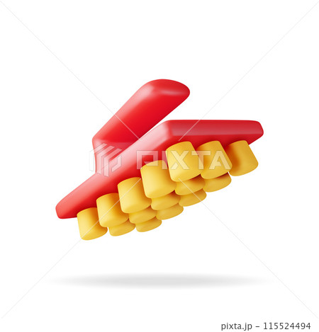 3D dry hand cleaning brush isolated 115524494