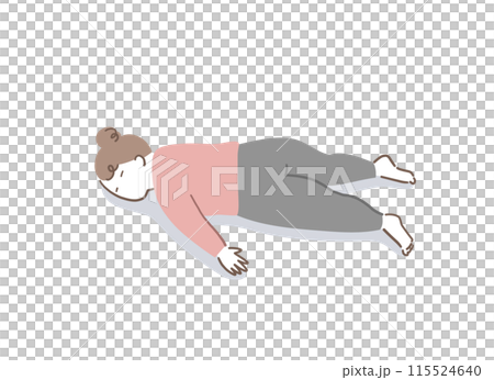 Illustration material of a chubby woman sleeping face down Illustration material of a chubby woman sleeping face down 115524640