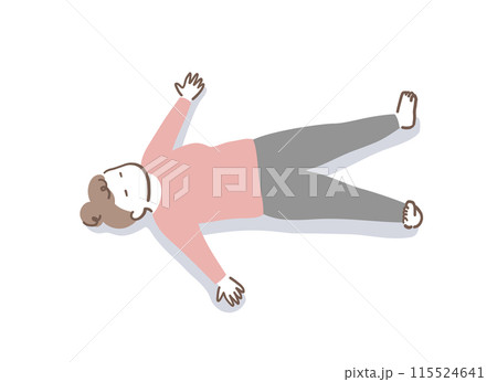 仰向けで寝ている女性のイラスト素材 115524641