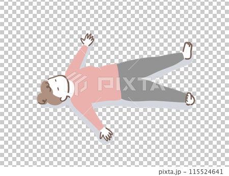 仰睡覺的女人插畫素材 115524641