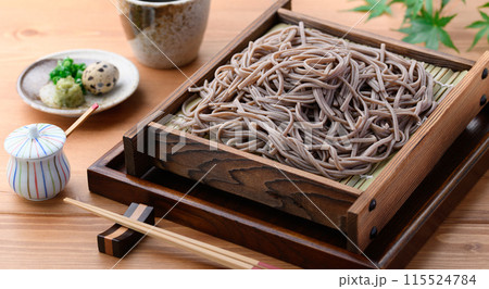 ざる蕎麦 （　薬味 刻み葱、鶉の卵、わさび　） 115524784