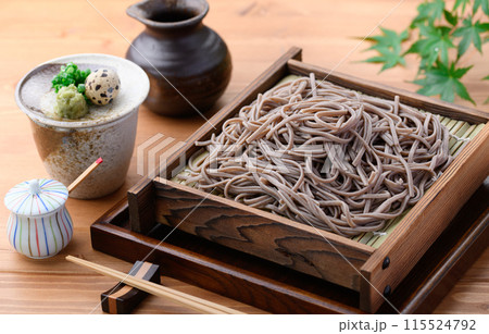 ざる蕎麦 （　薬味 刻み葱、鶉の卵、わさび　） 115524792