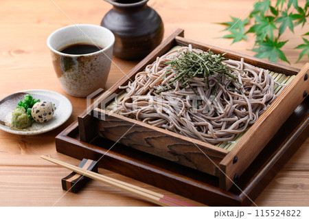 ざる蕎麦 （　薬味 刻み葱、鶉の卵、わさび　） 115524822