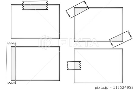 ゆるめシンプルな貼り紙セット　ベタ塗り 115524958