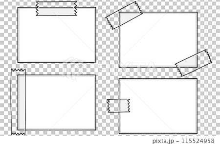 ゆるめシンプルな貼り紙セット　ベタ塗り 115524958