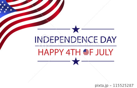 Wishing You a Happy 4th of July with USA Flag Typography 115525287