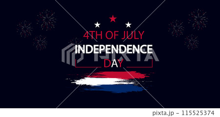 Patriotism with Happy 4th of July Text Featuring USA Flag 115525374