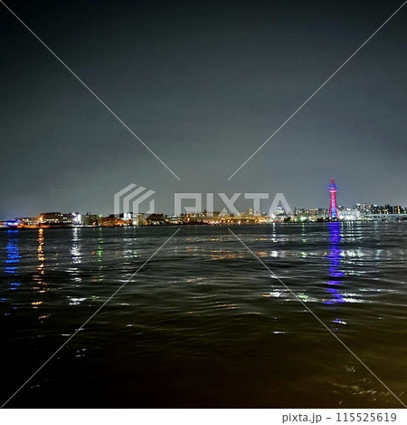 海に反射する夜の工場夜景 115525619