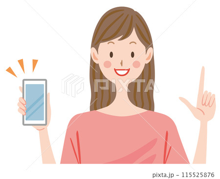 スマートフォンを持つ女性 支払い お得 説明 指差し スマートフォンを持つ女性 支払い お得 説明 指差し 115525876