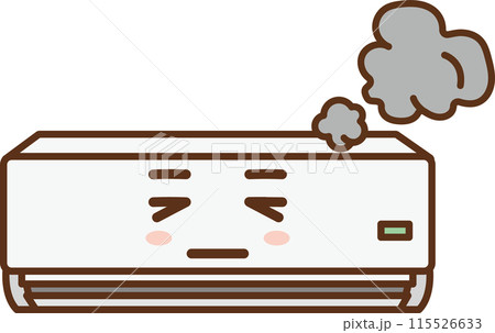 煙をあげる室内用エアコンのイラスト 煙をあげる室内用エアコンのイラスト 115526633