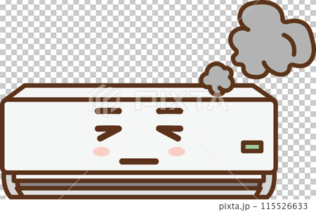 煙をあげる室内用エアコンのイラスト 煙をあげる室内用エアコンのイラスト 115526633