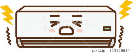 騒音を出す室内用エアコンのイラスト 115526634