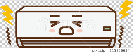 騒音を出す室内用エアコンのイラスト 115526634