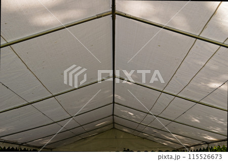 Steel frame tents Background. Inside Big Canvas Tent 115526673