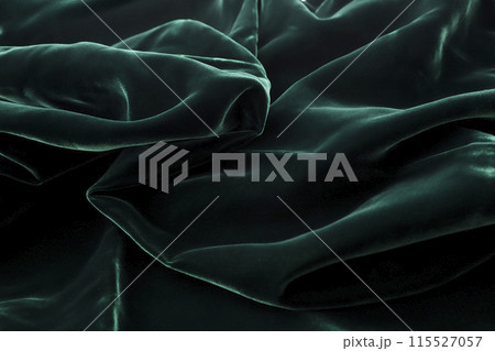 緑のベロア生地の素材 緑のベロア生地の素材 115527057