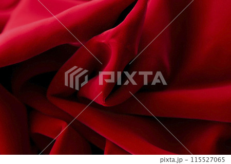 赤のベロア生地の素材 赤のベロア生地の素材 115527065