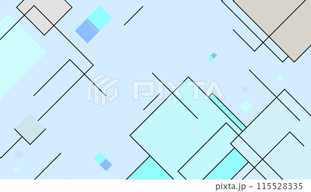 様々な線と四角で組み合わせた幾何学的な背景素材 様々な線と四角で組み合わせた幾何学的な背景素材 115528335