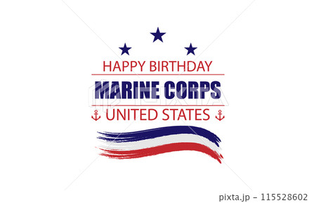 Celebrating the United States Marine Corps Birthday in Text USA Flag 115528602