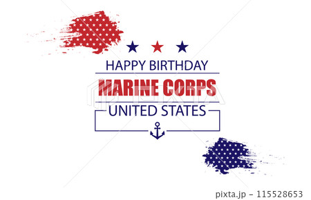 Marine Corps Birthday with Text Flag Illustration Design Marine Corps Birthday with Text Flag Illustration Design 115528653