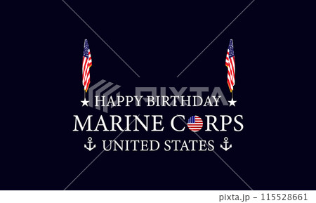 Marine Corps Pride with a Festive Birthday Flag Text design Marine Corps Pride with a Festive Birthday Flag Text design 115528661
