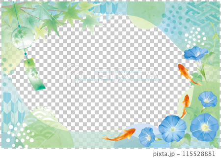 夏季日式背景水彩風格 115528881