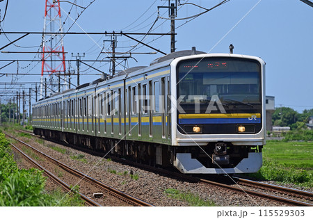 内房線　巌根ー袖ケ浦　JR東日本　209系3100番台　C405編成（幕張） 115529303