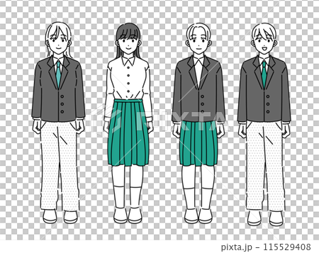 Diverse students in uniform 115529408