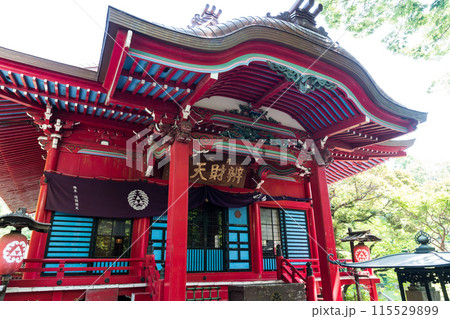 井の頭恩賜公園 井の頭弁財天大盛寺 斜めから 夏晴れの青空 東京都武蔵野市 井の頭恩賜公園 井の頭弁財天大盛寺 斜めから 夏晴れの青空 東京都武蔵野市 115529899