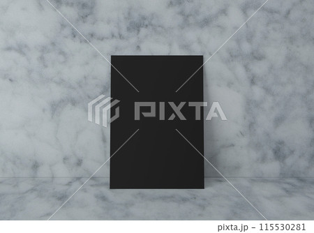 Empty black vertical rectangle A4 paper sheet mockup, 3D rendering Empty black vertical rectangle A4 paper sheet mockup, 3D rendering 115530281