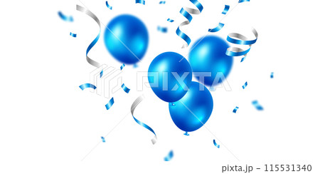 beautiful blue confetti background for celebration party Vector illustration 115531340