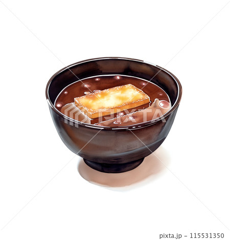 白背景におしるこの水彩イラスト 白背景におしるこの水彩イラスト 115531350