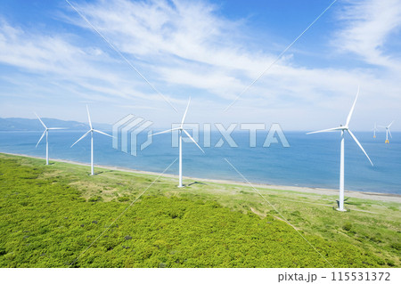 海に立つ風車(空撮) 海に立つ風車(空撮) 115531372