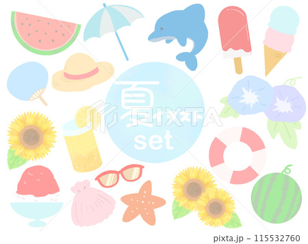 かわいい夏素材セット 115532760