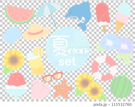 かわいい夏素材セット 115532760