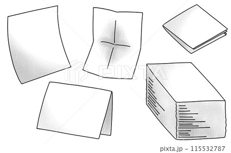 ゆるめシンプル紙セット1　アナログ風 115532787