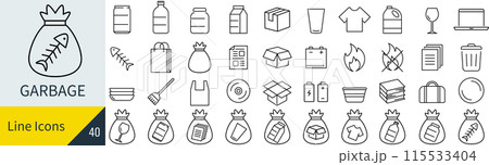 ゴミのアイコンセット ゴミのアイコンセット 115533404