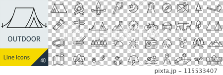 アウトドアのアイコンセット アウトドアのアイコンセット 115533407