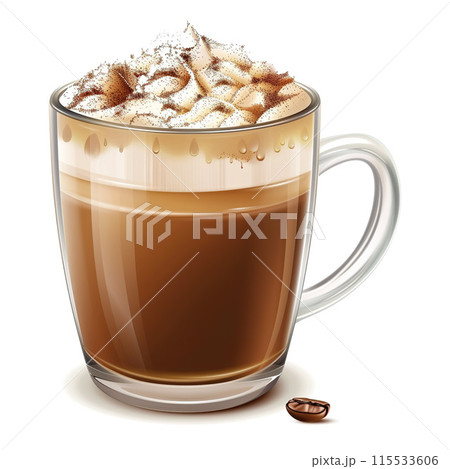 Cappuccino with Whipped Cream 115533606