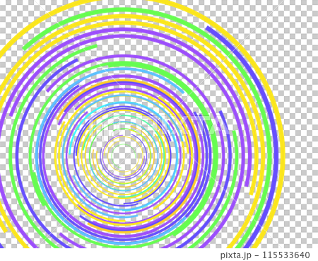 背景イラスト・サイバー幾何学　カラフル　円　背景透過　2 115533640