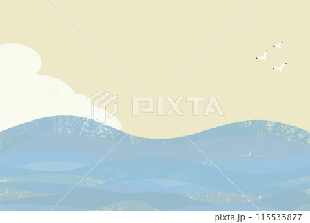 海とかもめ はがきテンプレート 115533877