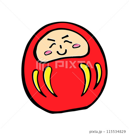 日本の縁起物のだるまB 115534829