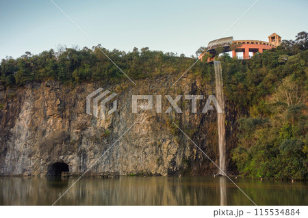 Tangua park in Curitiba, Brazil. viewpoint and lake. 115534884