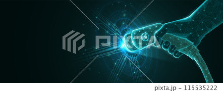 EV charging. Electric car, EV charger, Battery station, Hybrid vehicle, Green energy 115535222