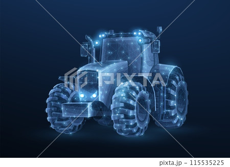 tractor illustration. Agricultural machinery, Farm equipment 115535225