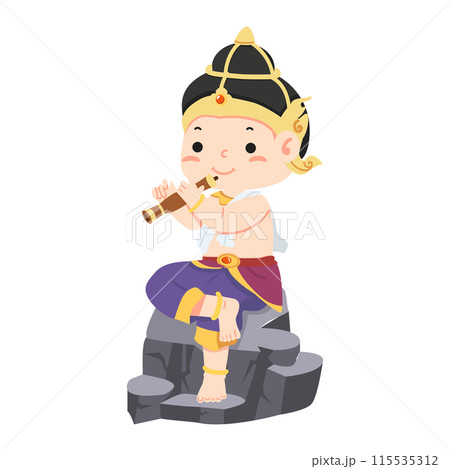 Thai man playing the Thai oboe 115535312