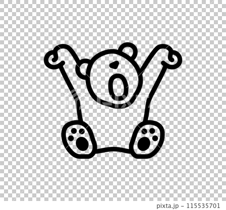 Yawning bear illustration 115535701