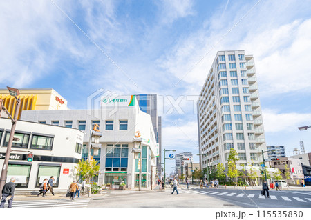 小田原市 街並み 栄町一丁目 小田原駅前 ビル街 115535830